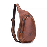 Bolsa Transversal Masculina Couro Legítimo Nomad Marrom - Machimelo