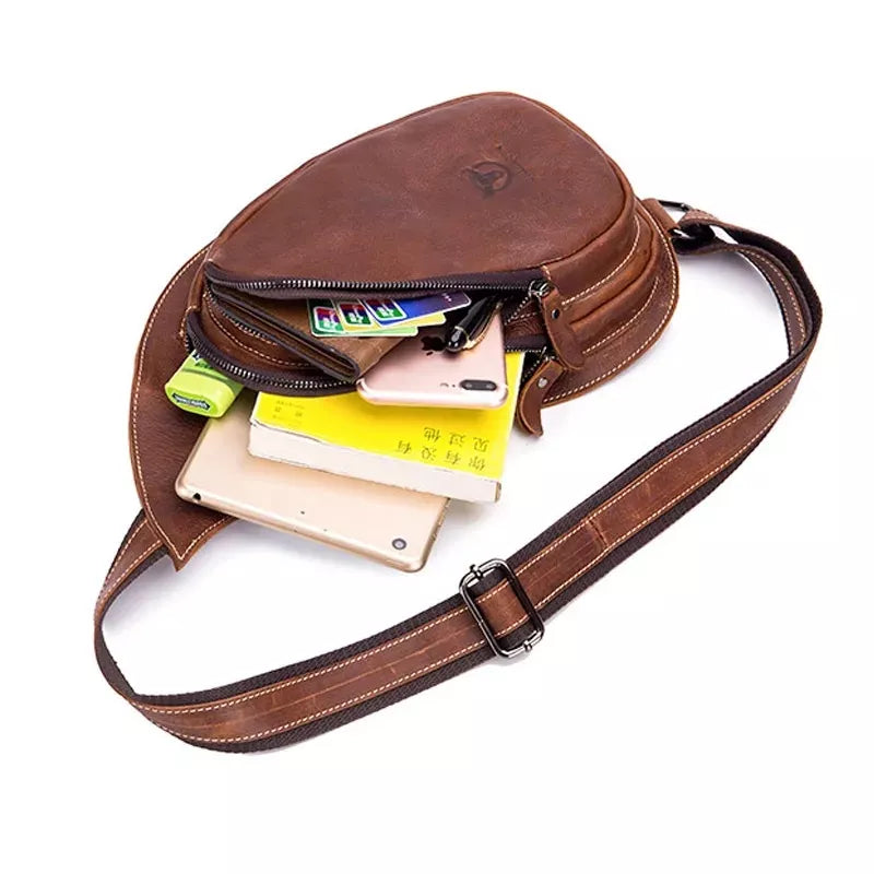 Bolsa Transversal Masculina Couro Legítimo Nomad - Machimelo