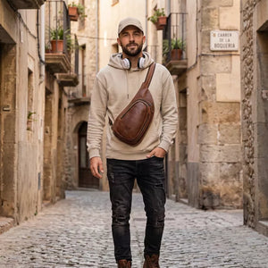 Bolsa Transversal Masculina Couro Legítimo Nomad - Machimelo
