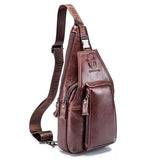 Bolsa Transversal Masculina Em Couro Tauro Marrom - Machimelo