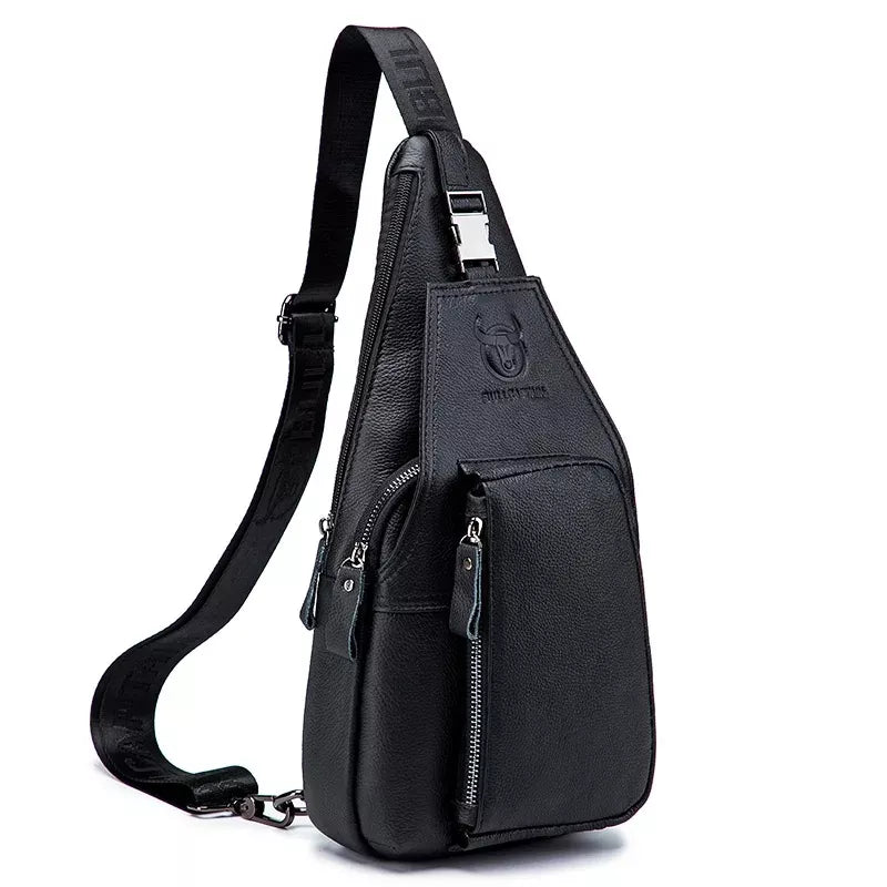 Bolsa Transversal Masculina Em Couro Tauro Preta - Machimelo