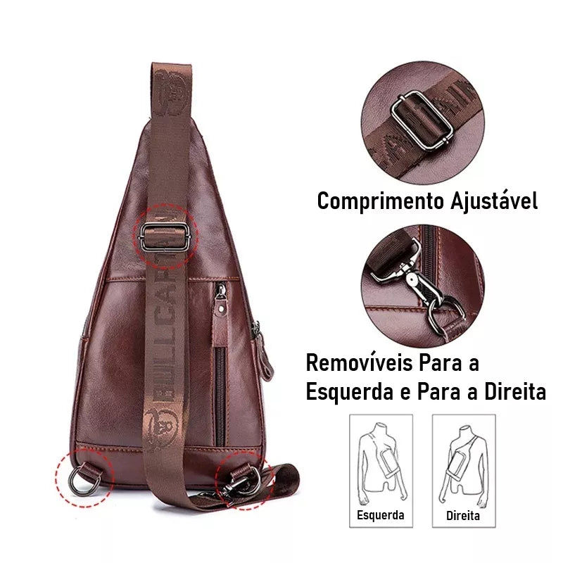 Bolsa Transversal Masculina Em Couro Tauro - Machimelo