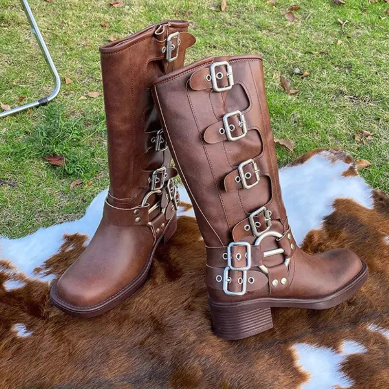 Bota Feminina Marrom Cano Longo Marrom - Machimelo