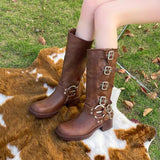 Bota Feminina Marrom Cano Longo Marrom - Machimelo