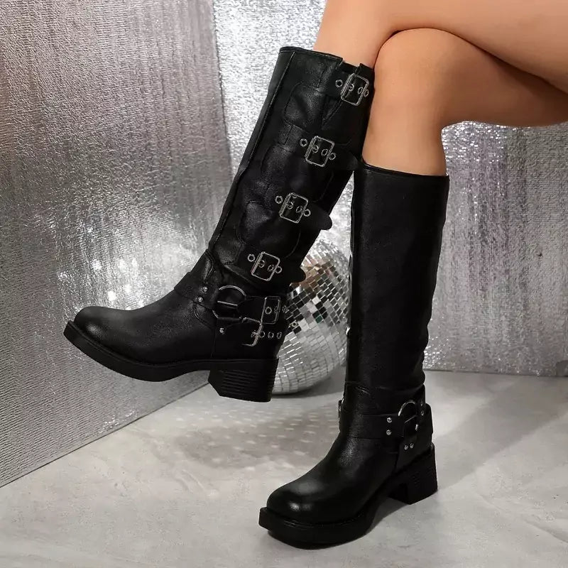Bota Feminina Preta Cano Longo Preta - Machimelo