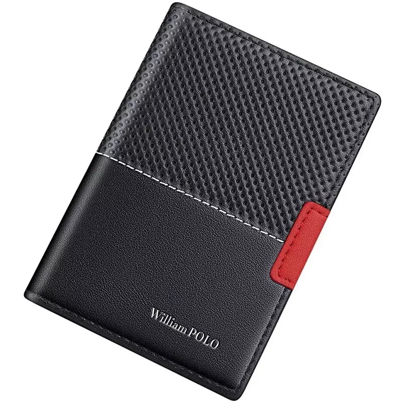Carteira Masculina Slim William Polo Em Couro Carbon - Machimelo