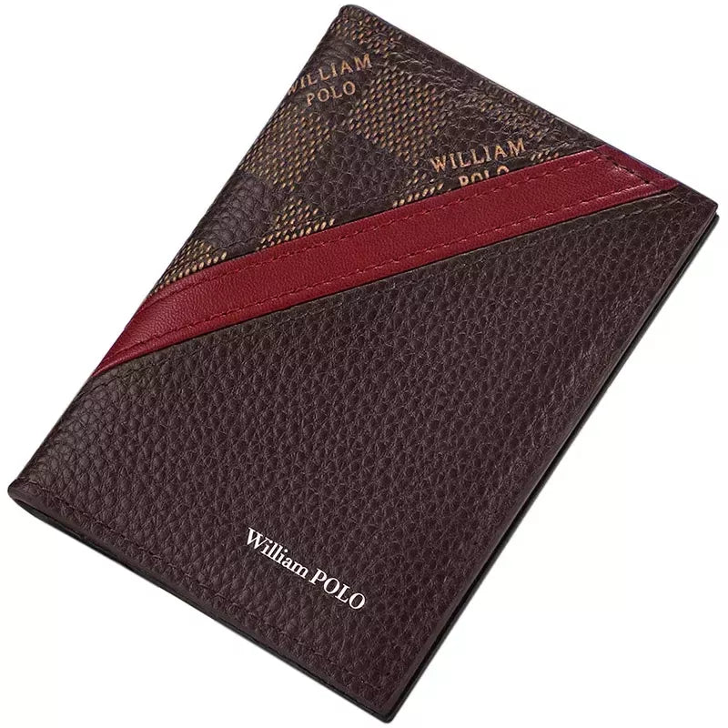 Carteira Masculina Slim William Polo Em Couro Monza Marrom - Machimelo