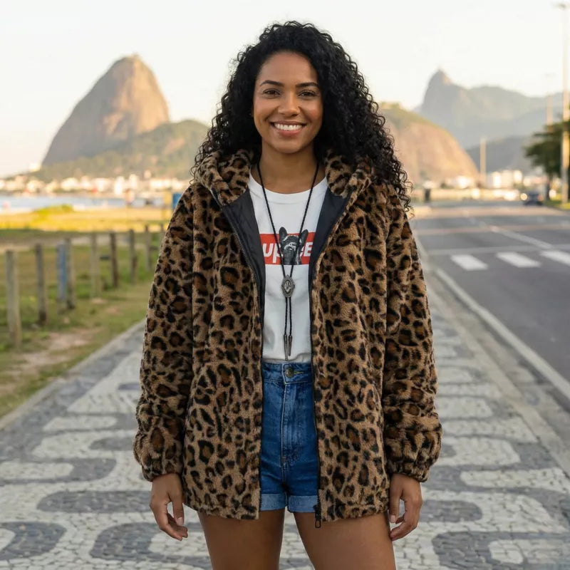 Casaco De Oncinha Com Capuz