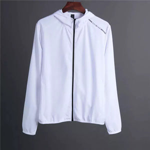 Jaqueta Corta Vento Slim Com Capuz Branco