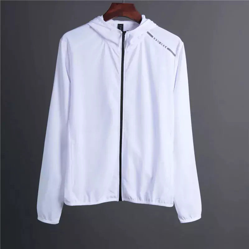 Jaqueta Corta Vento Slim Com Capuz Branco