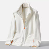 Jaqueta Feminina de Lã Com Zíper Dupla Face 5