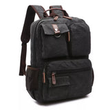 Mochila Masculina Lona Vintage Resistente Preto