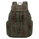 Mochila De Lona Masculina Vintage 15.6 Polegadas Dakota Verde