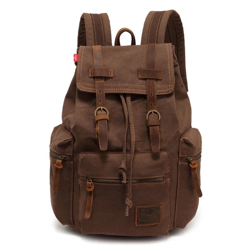 Mochila de Lona Masculina Vintage Marrom