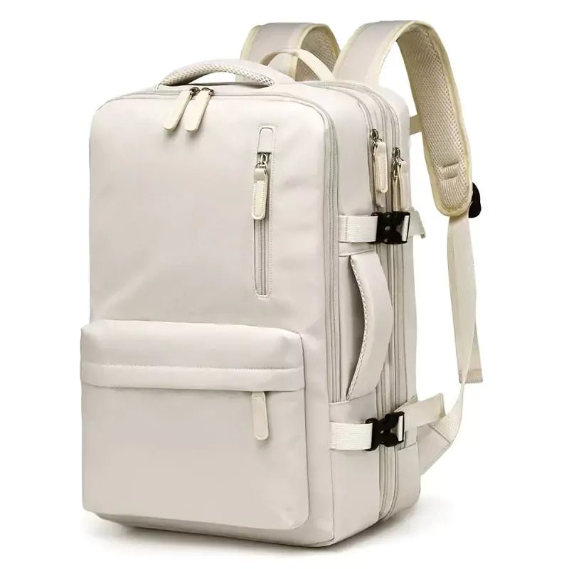 Mochila De Viagem Expansível Impermeável Para Notebook Brisa Machimelo Bege