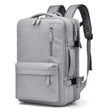 Mochila De Viagem Expansível Impermeável Para Notebook Brisa Machimelo Cinza