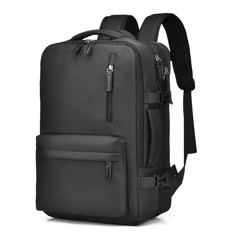 Mochila De Viagem Expansível Impermeável Para Notebook Brisa Machimelo Preta