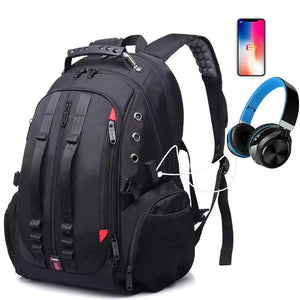 Mochila De Viagem Grande Com Entrada P2 e USB Climb Preta