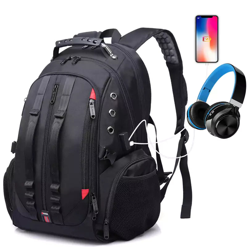 Mochila De Viagem Grande Com Entrada P2 e USB Climb Preta