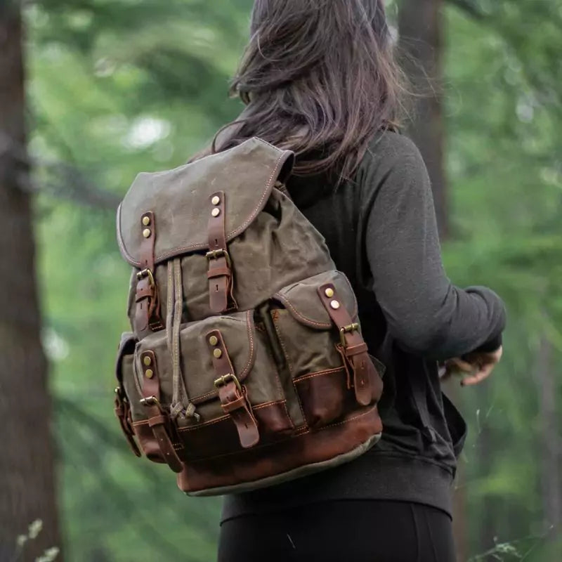 Mochila De Viagem Vintage Em Lona Encerada Ventura