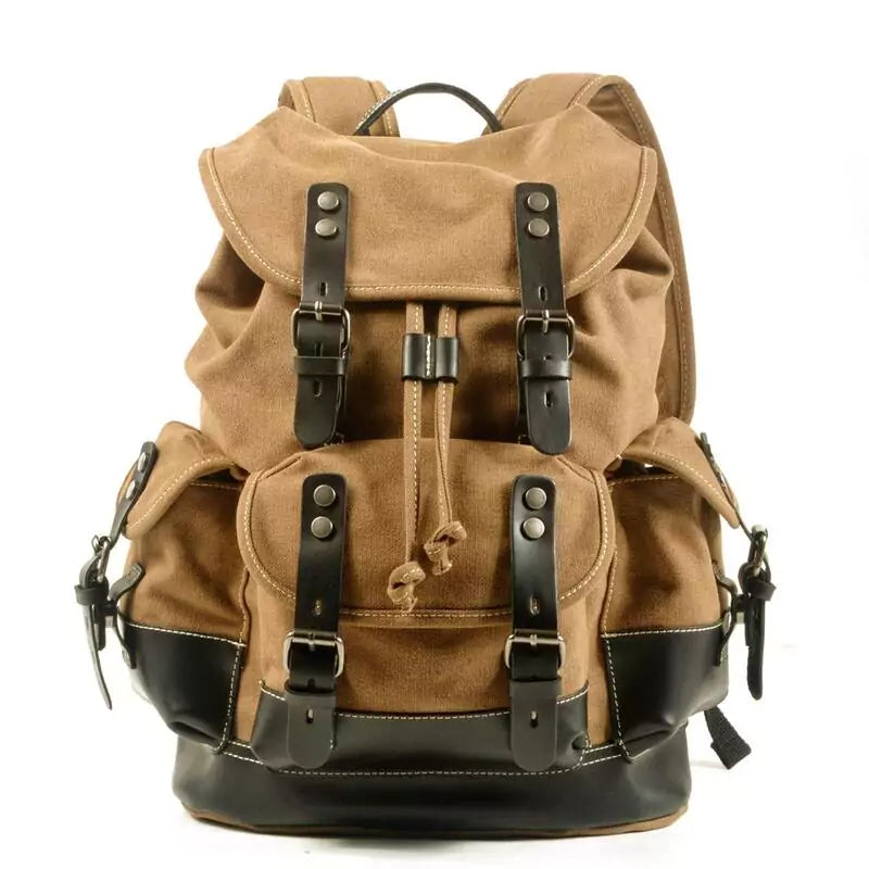 Mochila Masculina De Lona Encerada Ventura Khaki