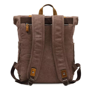 Mochila Para Notebook 15.6 Polegadas Em Lona E Couro Canastra - Machimelo