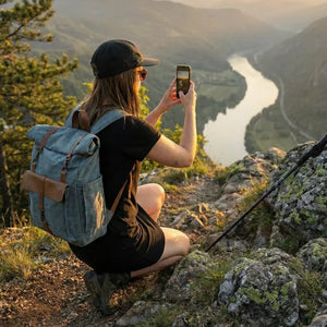 Mochila Para Notebook Lona E Couro