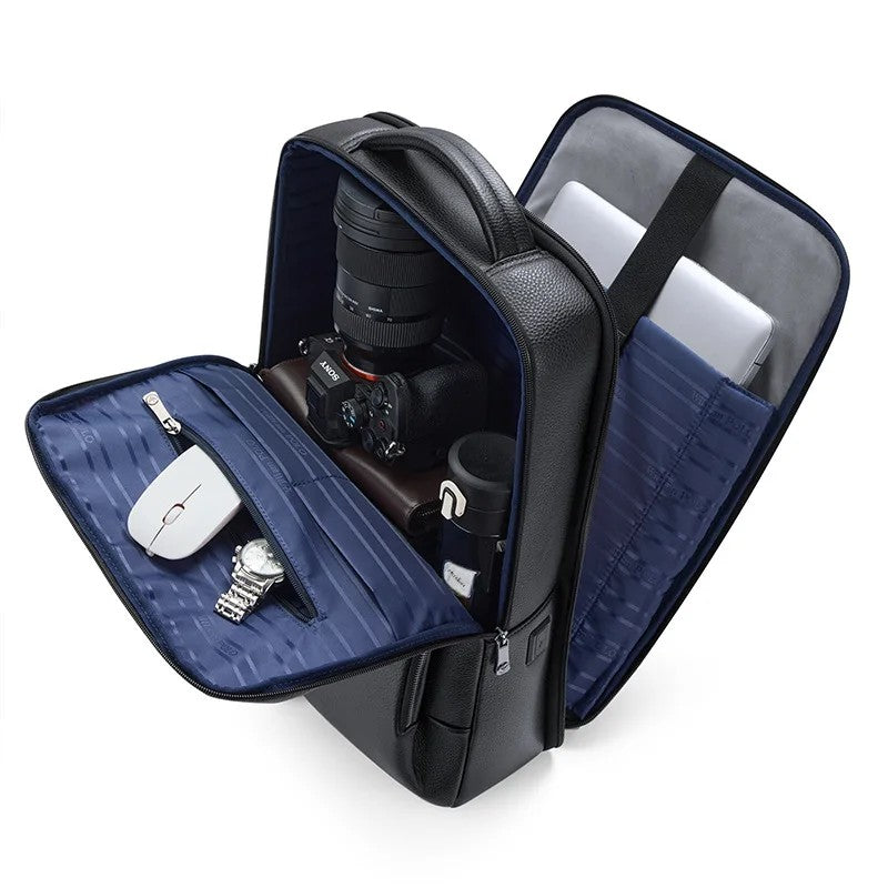 Mochila William Polo De Couro Para Notebook 15.6 Polegadas Atlas Preta - Machimelo