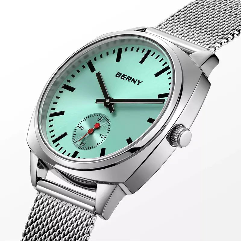 Relógio Feminino Prata Aurora Azul analógico