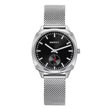 Relógio Feminino Prata Aurora Preto