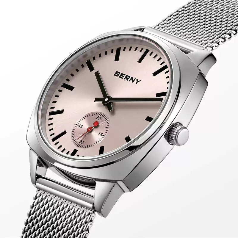 Relógio Feminino Prata Aurora Rosa analógico