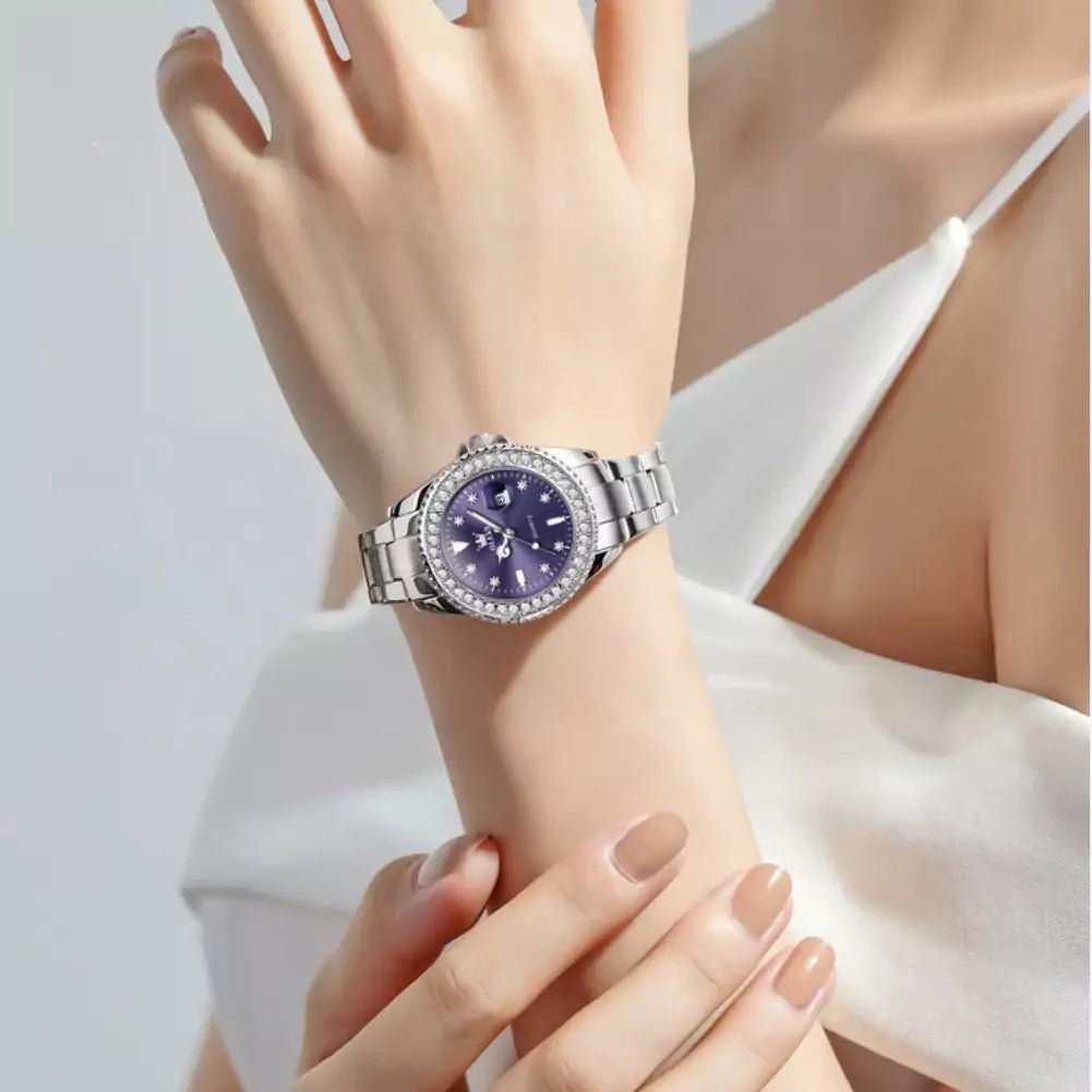 Relógio Feminino Quartz Lume Purple