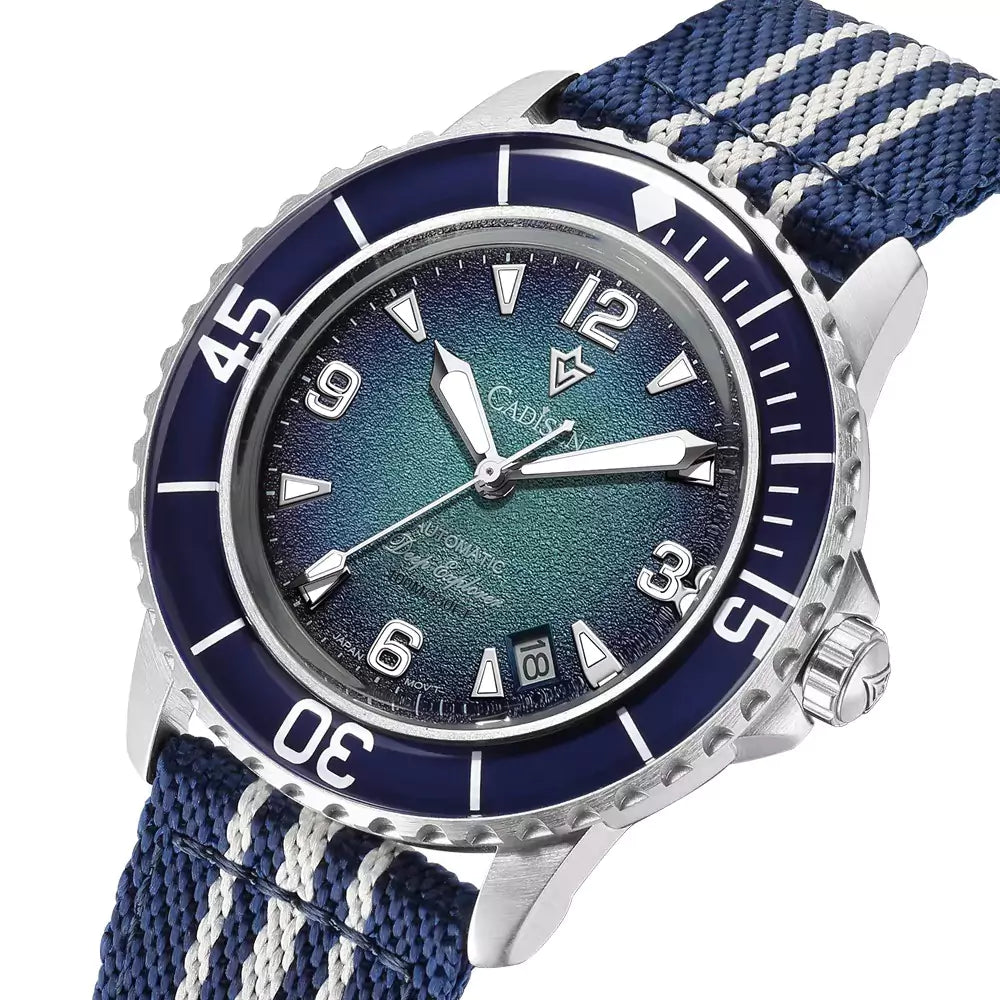 Relógio Masculino Mecânico Automático Cadisen Explorer Azul