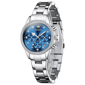 Relógio Feminino Olevs Quartzo Cronógrafo Azul