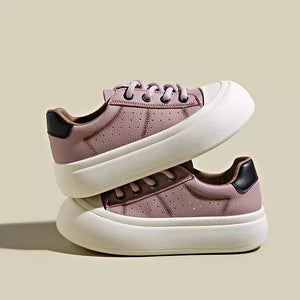 Tênis Feminino De Couro Plataforma - Machimelo