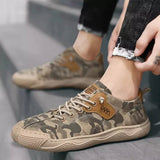 Tênis Masculino Camuflado Casual Khaki - Machimelo
