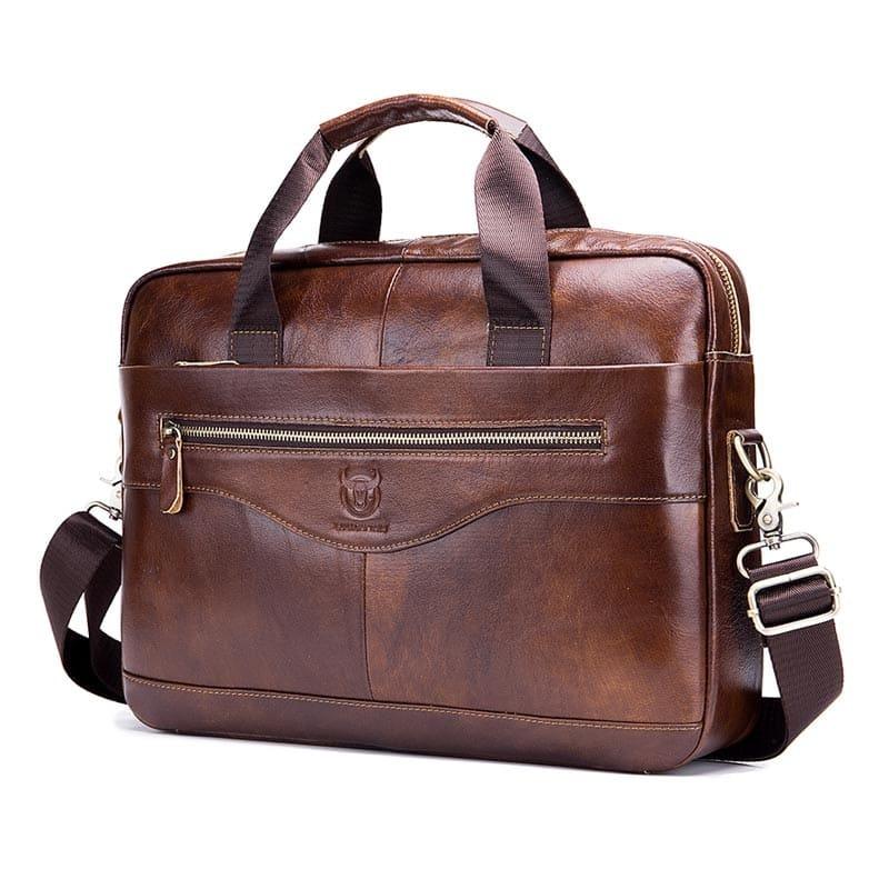 Bolsa Para Notebook De Couro Masculina Executiva 14 Polegadas West Marrom