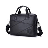 Bolsa Para Notebook De Couro Masculina Mensageiro 14 Polegadas Rhino Preta