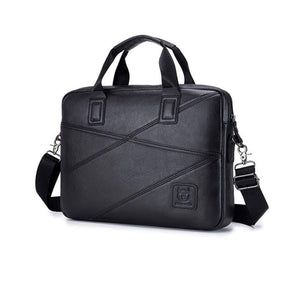Bolsa Para Notebook De Couro Masculina Mensageiro 14 Polegadas Rhino Preta