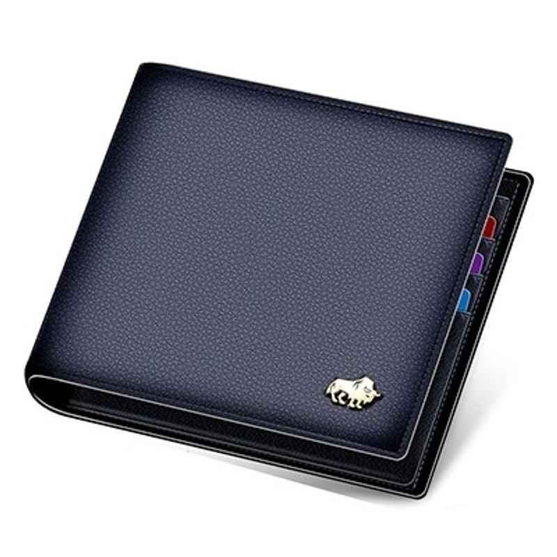 Carteira Masculina Couro Bison Denim Original Bifold Azul - Machimelo