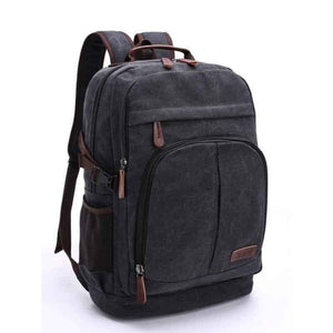 Mochila De Lona Masculina Para Notebook Multifuncional Preta - Machimelo