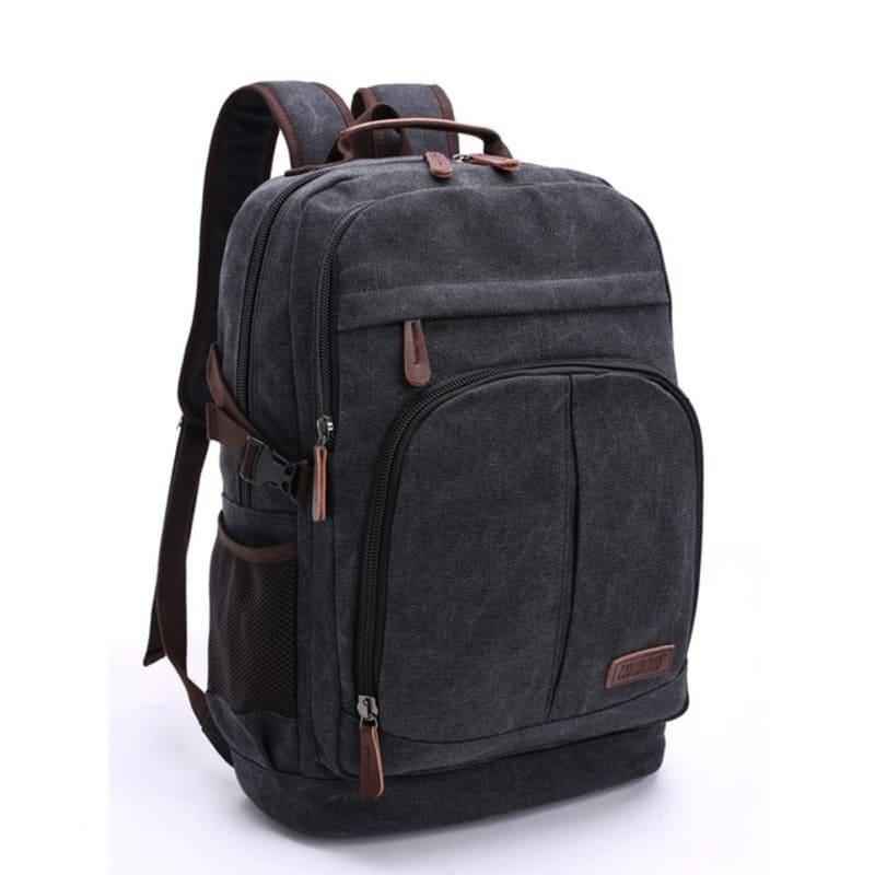 Mochila De Lona Masculina Para Notebook Multifuncional Preta - Machimelo