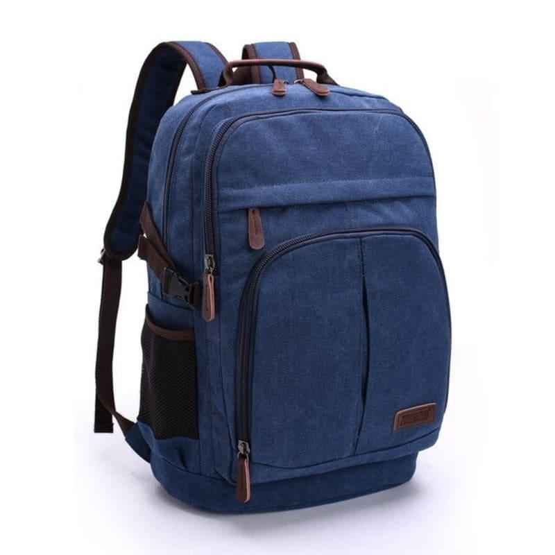Mochila De Lona Masculina Para Notebook Multifuncional Azul - Machimelo