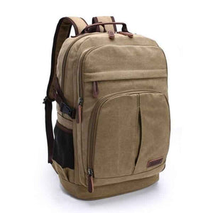 Mochila De Lona Masculina Para Notebook Multifuncional Khaki - Machimelo